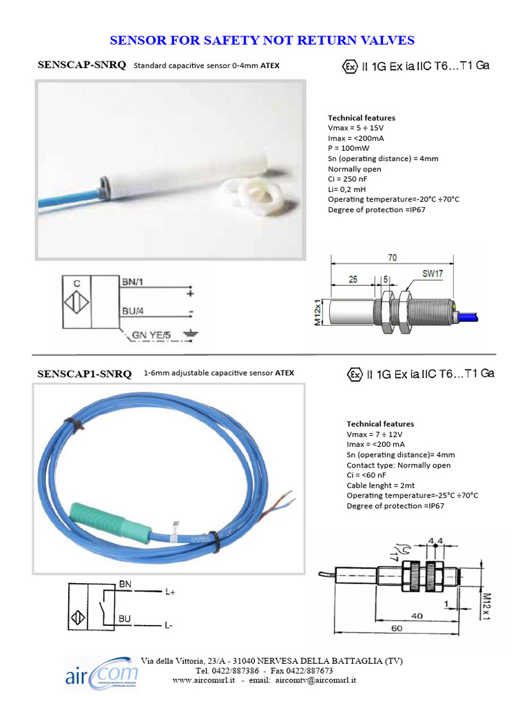SNRQ Capacitive Sensor Specifications | PDF