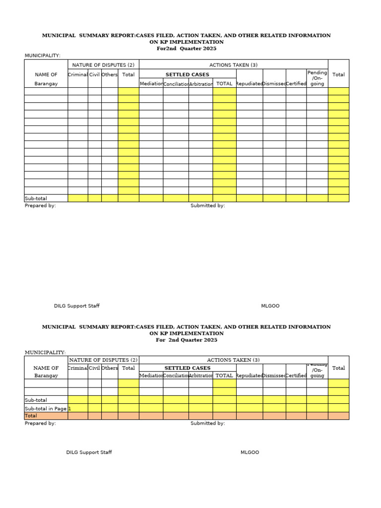 Municipal KP Implementation Report Q2 2025 | PDF
