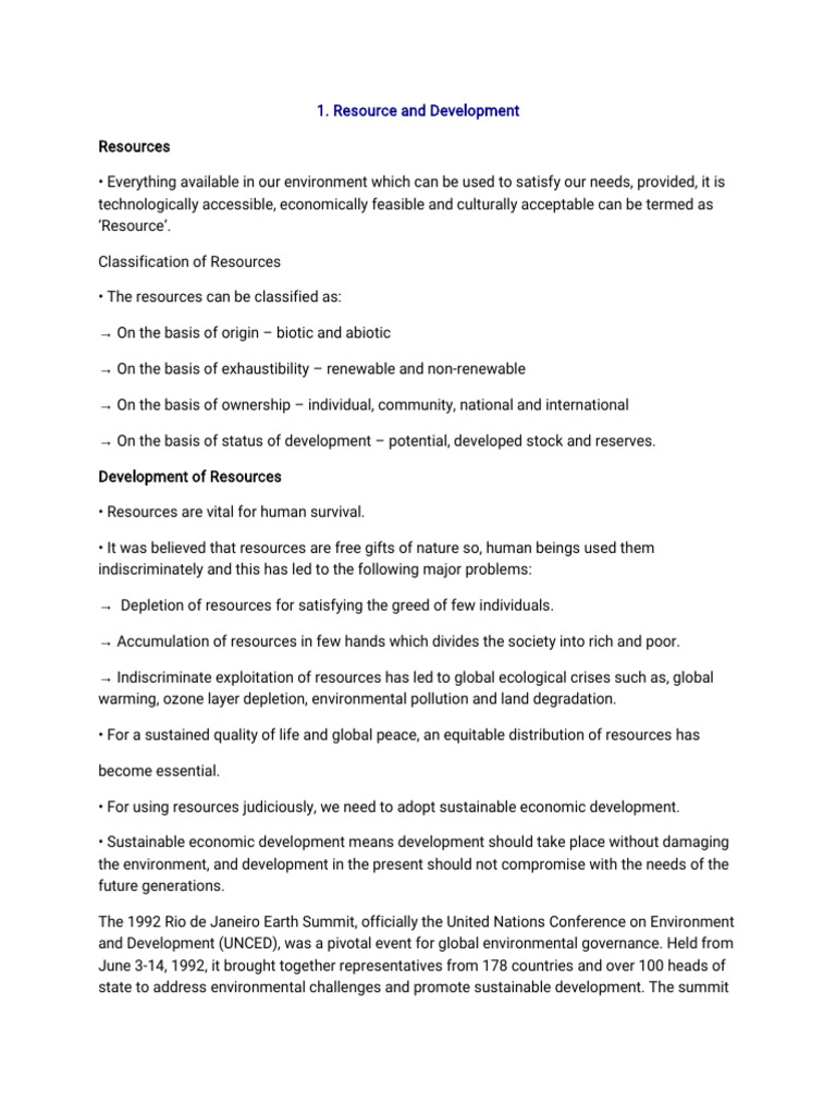 Resource and Development | PDF | Soil | Resource