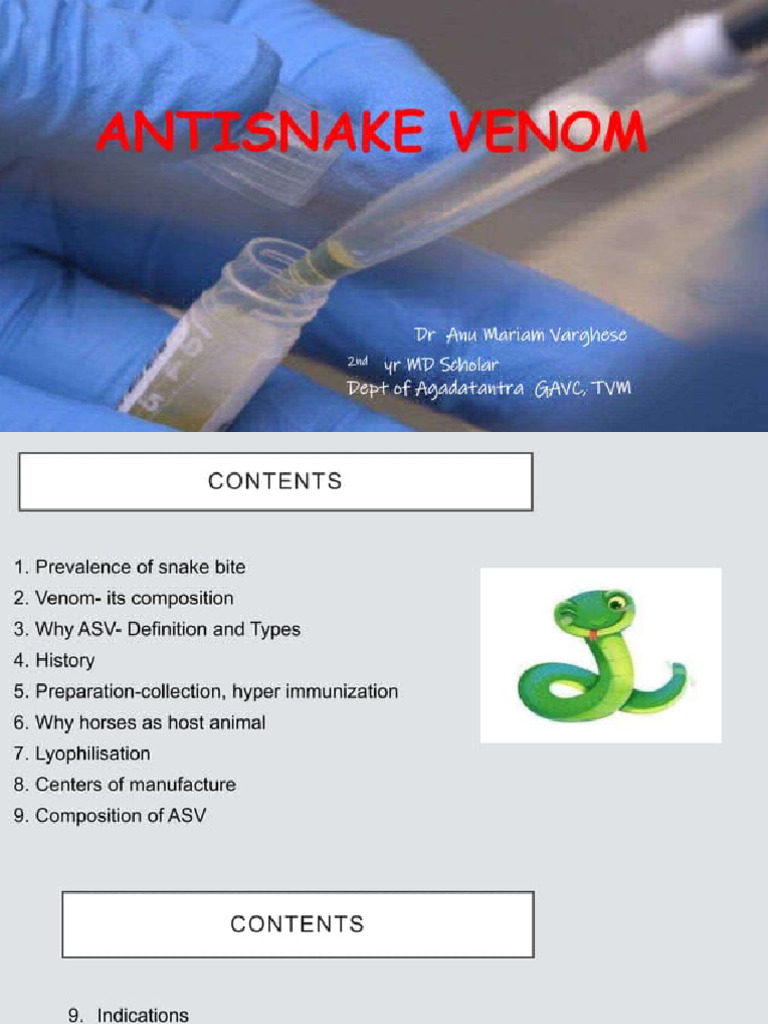 Anti Snake Venoum | PDF