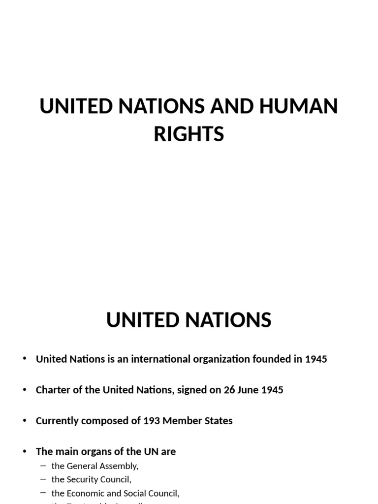 Human Rights Lecture 2 | PDF | United Nations | International Relations