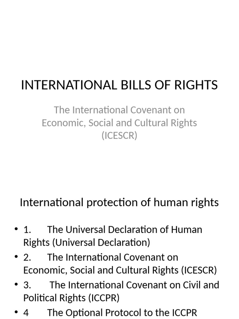 Overview of ICCPR and ICESCR Rights | PDF | Social Policy | Libertarian ...