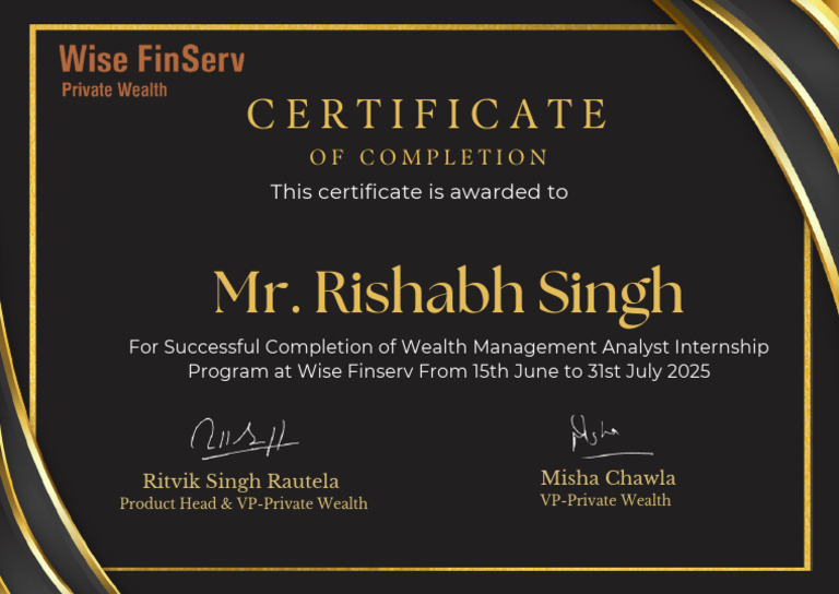 Rishabh Certificate PDF | PDF