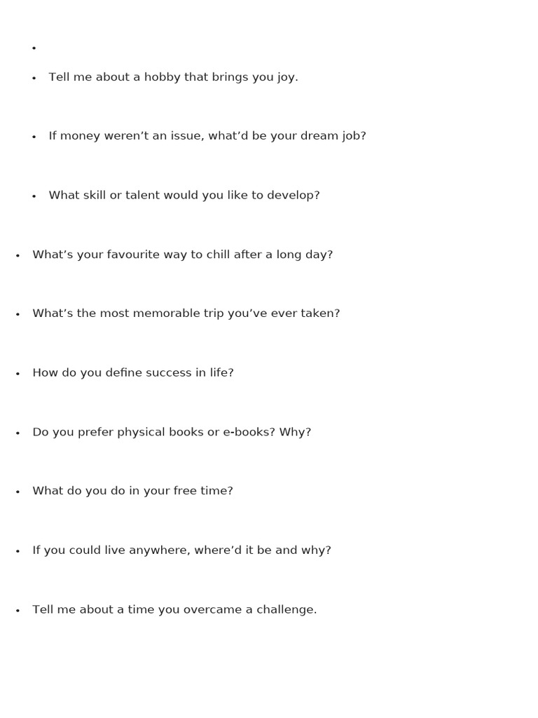 Circle Time Discussion Questions | PDF