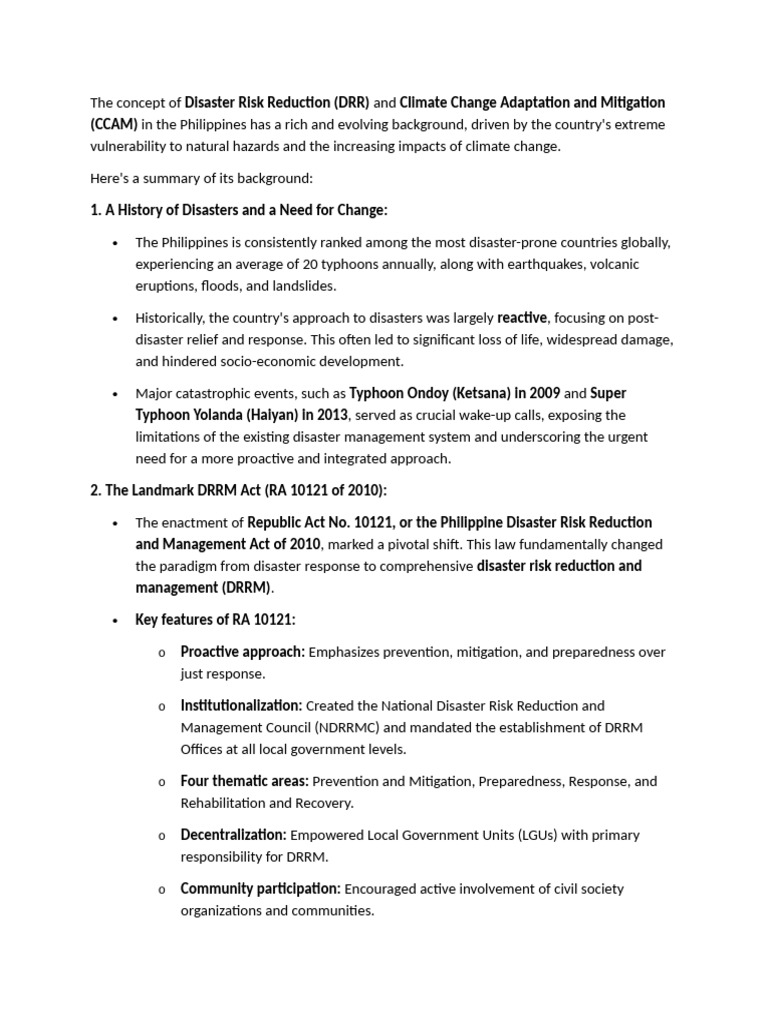Understanding CCAM in DRRM Philippines | PDF | Disaster Risk Reduction ...