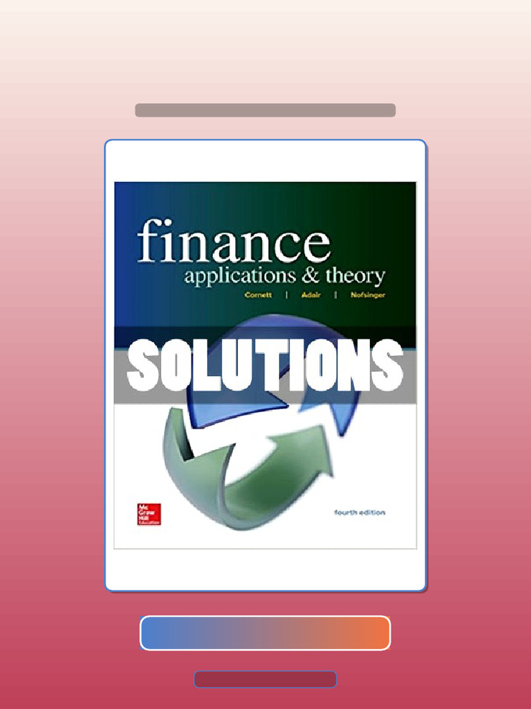 Finance Applications and Theory 4 Ed Cornett | PDF