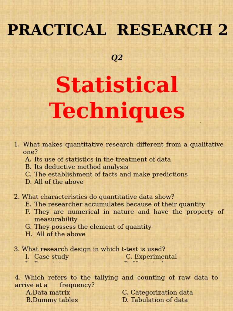 Quantitative Research Statistical Tools | PDF | Statistics | Spearman's ...