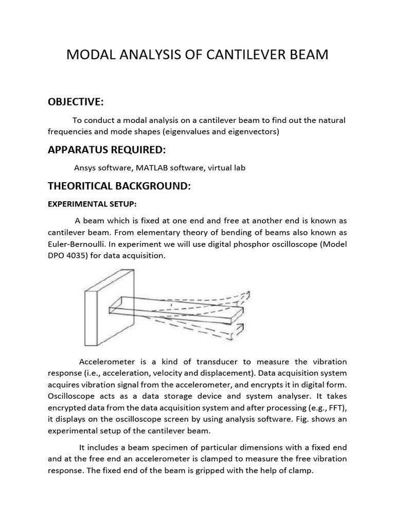 Modal Analysis of Cantilever Beam | PDF | Mathematical Analysis ...