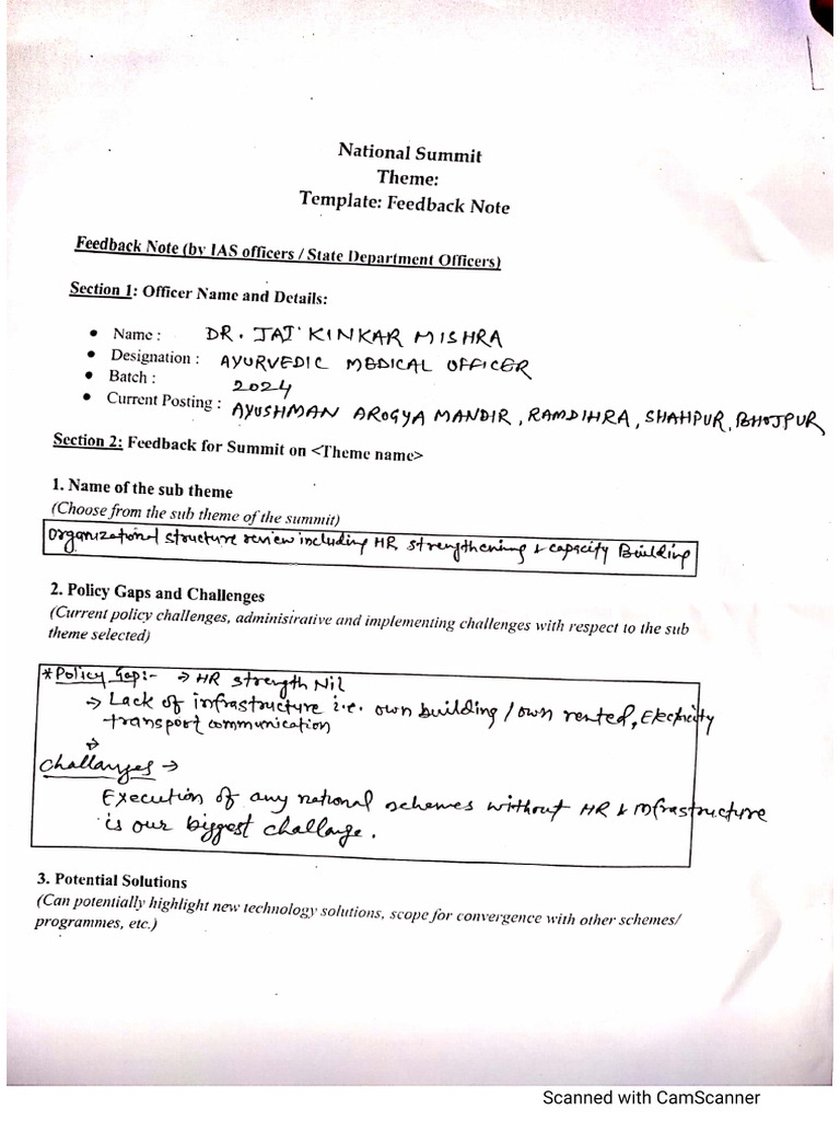 Feedback Note | PDF