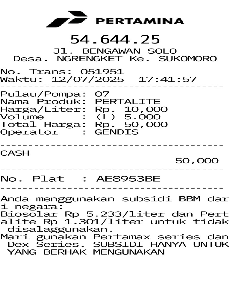 Contoh Nota Spbu Nganjuk | PDF