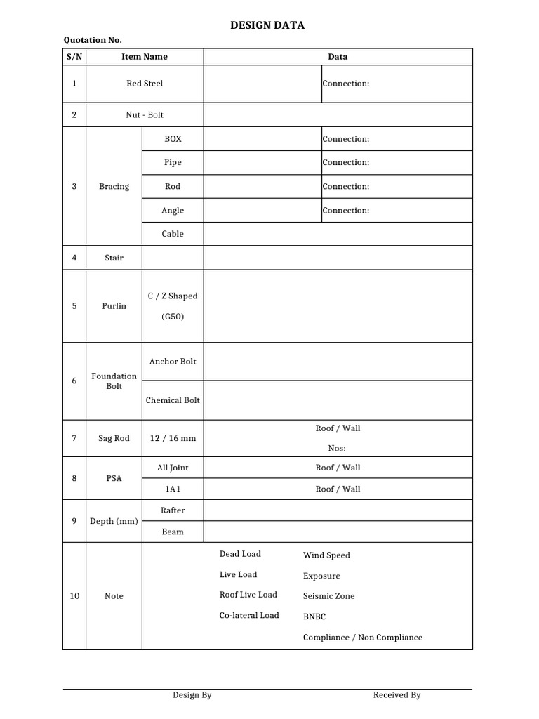 Design Data (Form) | PDF
