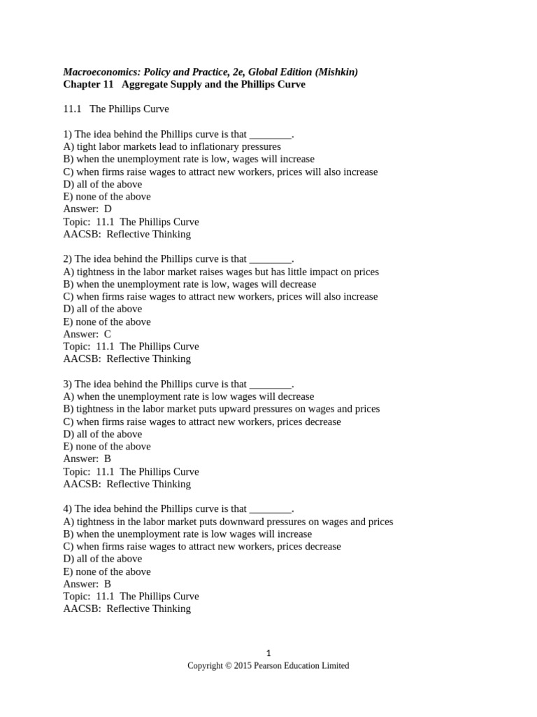 Understanding the Phillips Curve Dynamics | PDF | Phillips Curve ...