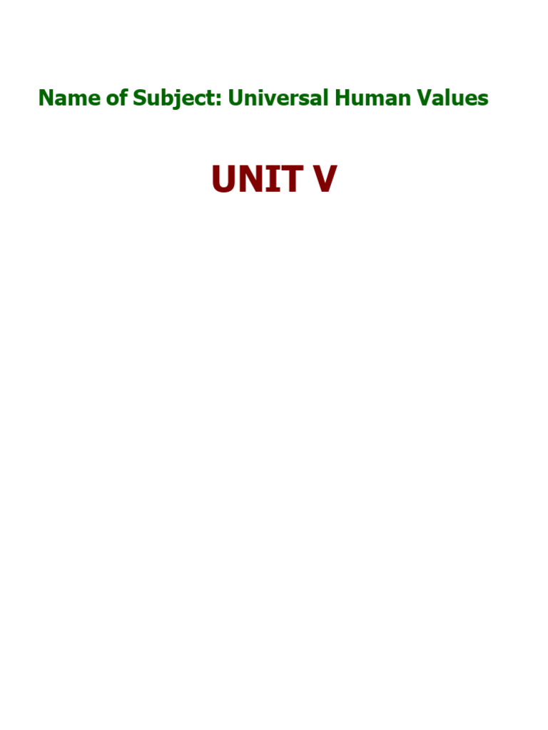 Universal Human Values and Ethics Overview | PDF