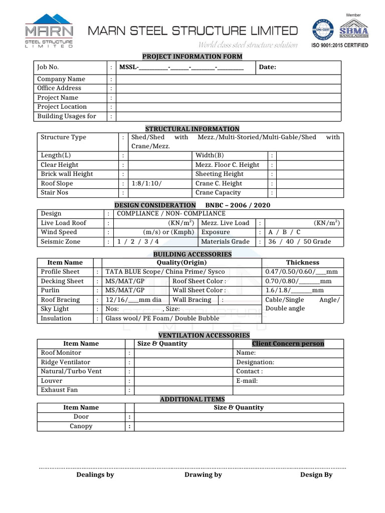 Project Information Form Details | PDF | Roof | Architectural Design
