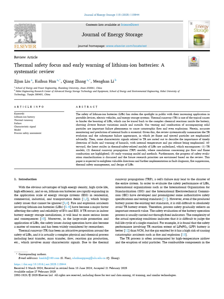 Lithium-Ion Battery Thermal Safety Review | PDF | Fires | Gases