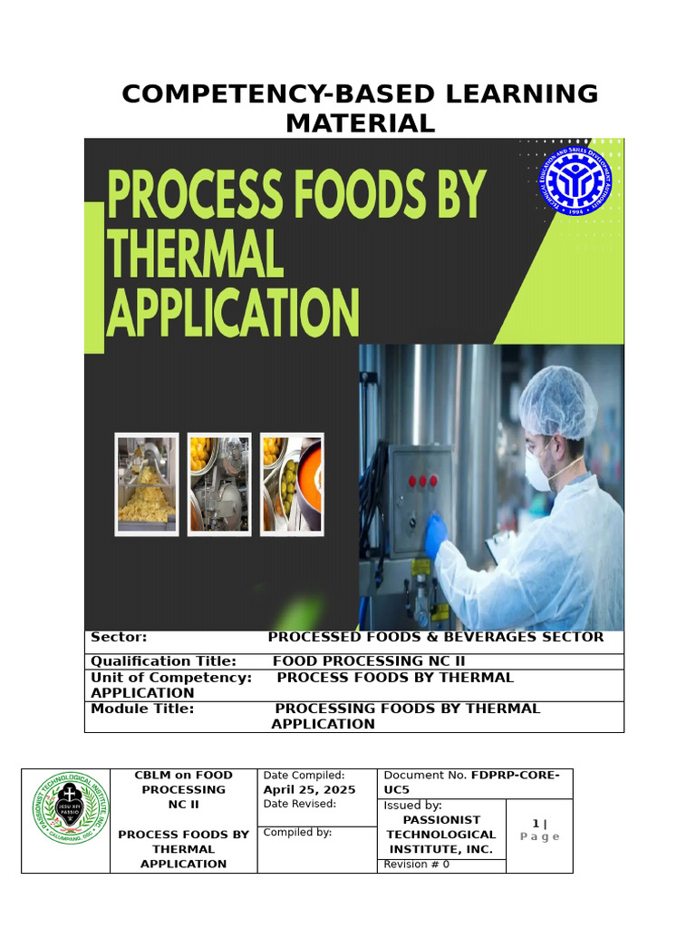 Thermal Food Processing Guide | PDF | Food Science | Chemistry