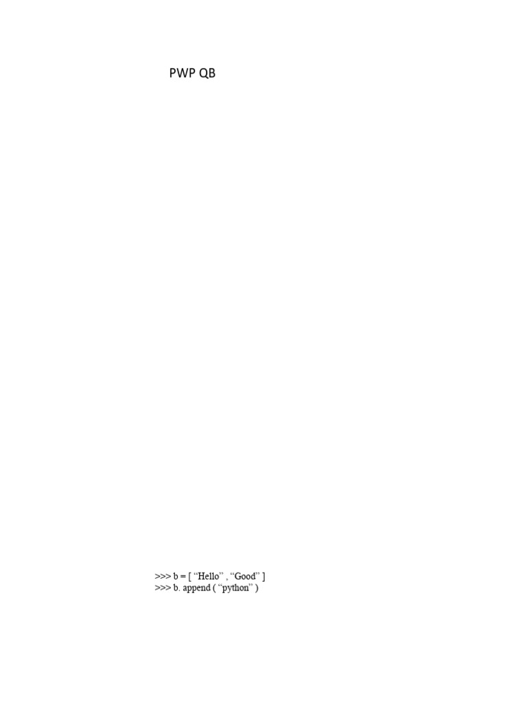 PWP Test1 QB | PDF