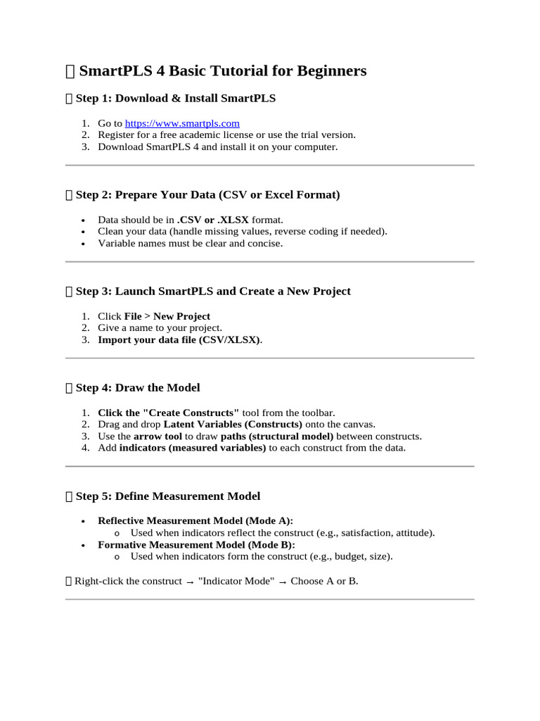 SmartPLS 4 Beginner's Installation Guide | PDF | Bootstrapping ...