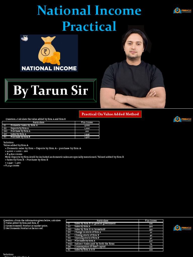 National Income Calculation Methods | PDF | Intermediate Consumption ...