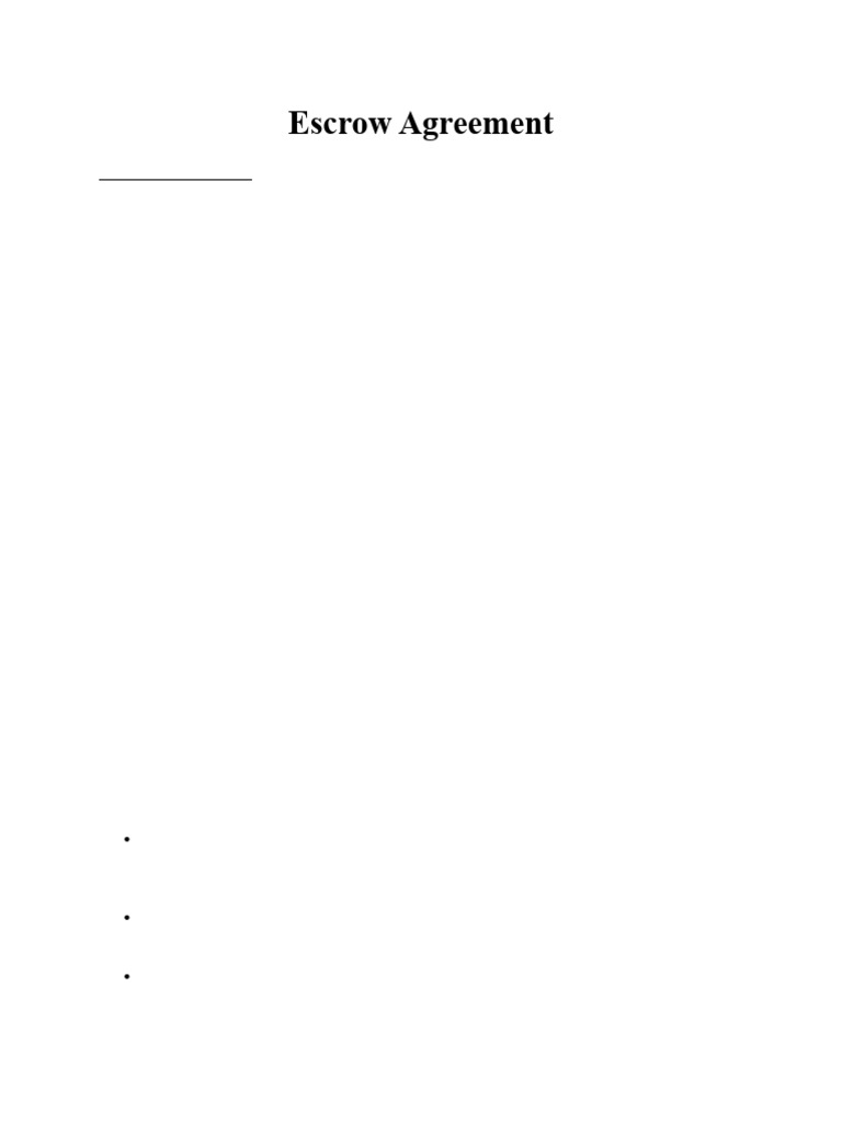 Escrow Agreement | PDF | Receipt