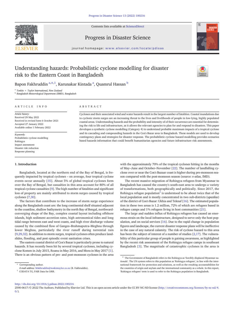 Cyclone Risk Modelling for Bangladesh | PDF | Tropical Cyclones | Storm ...