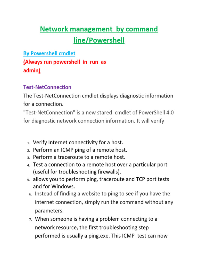Network Management by Powershell | PDF | Data Transmission | Internet ...