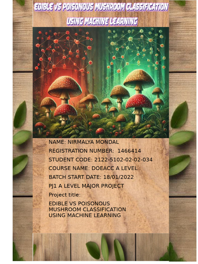 Mushroom Classification with Machine Learning | PDF | Support Vector ...