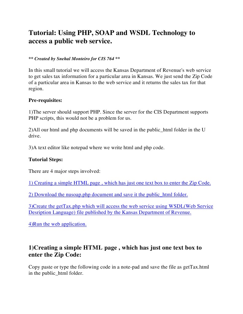 Tutorial: Using PHP, SOAP and WSDL Technology To Access A Public Web ...