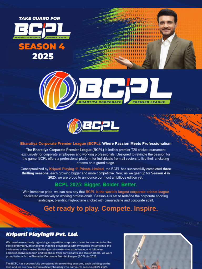 BCPL 2025: Corporate Cricket Tournament | PDF | Cricket