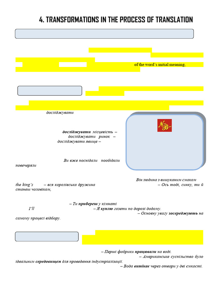 Lexical Transformations in Translation | PDF | Semantics | Translations