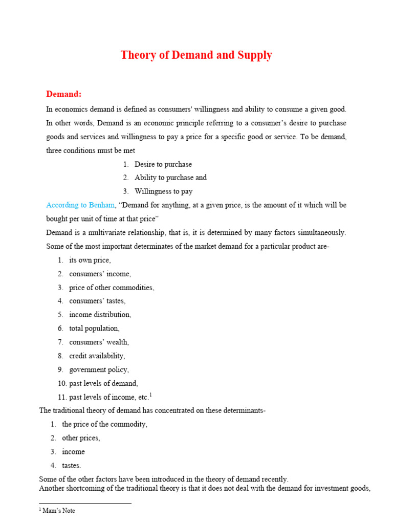 Theory of Demand and Supply | PDF | Elasticity (Economics) | Demand