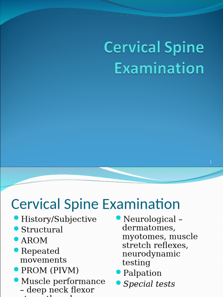 Cervical Spine Examination Overview | PDF | Anatomical Terms Of Motion ...