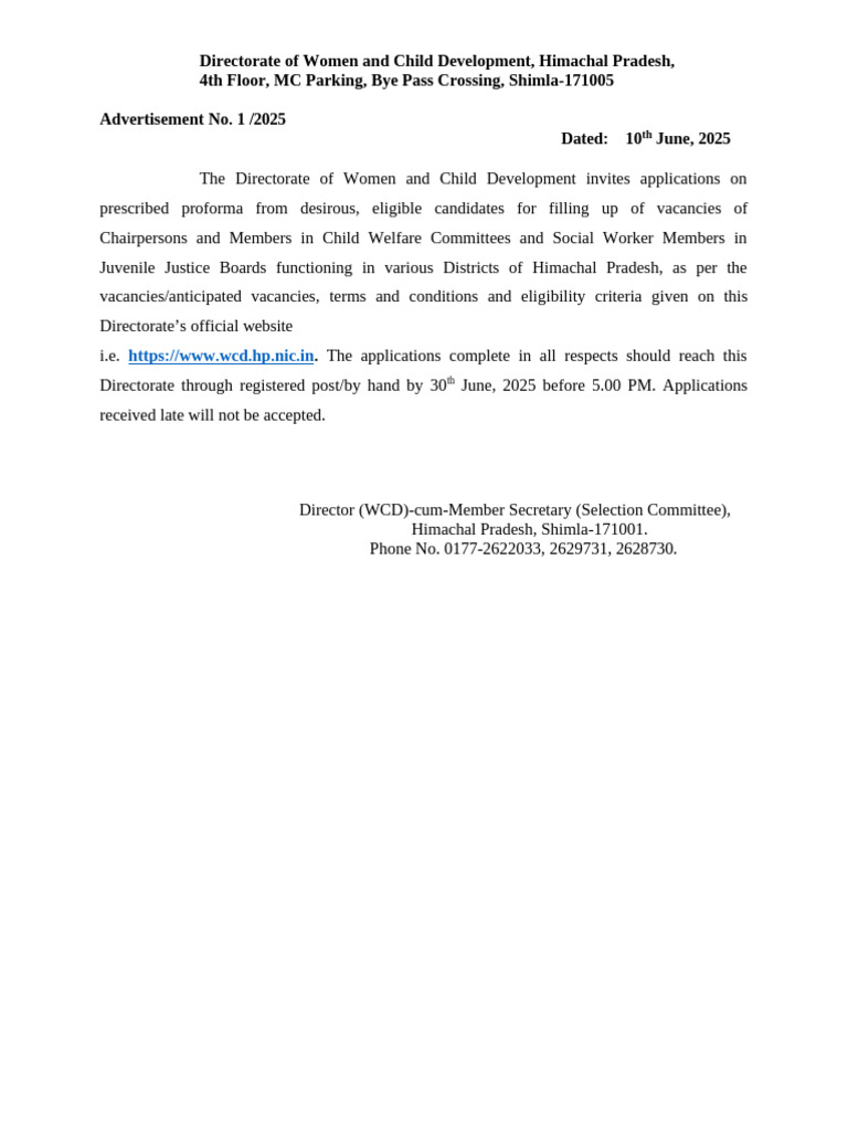 Adv. Qualification and Application Form For CWC & JJB, 2025 | PDF ...