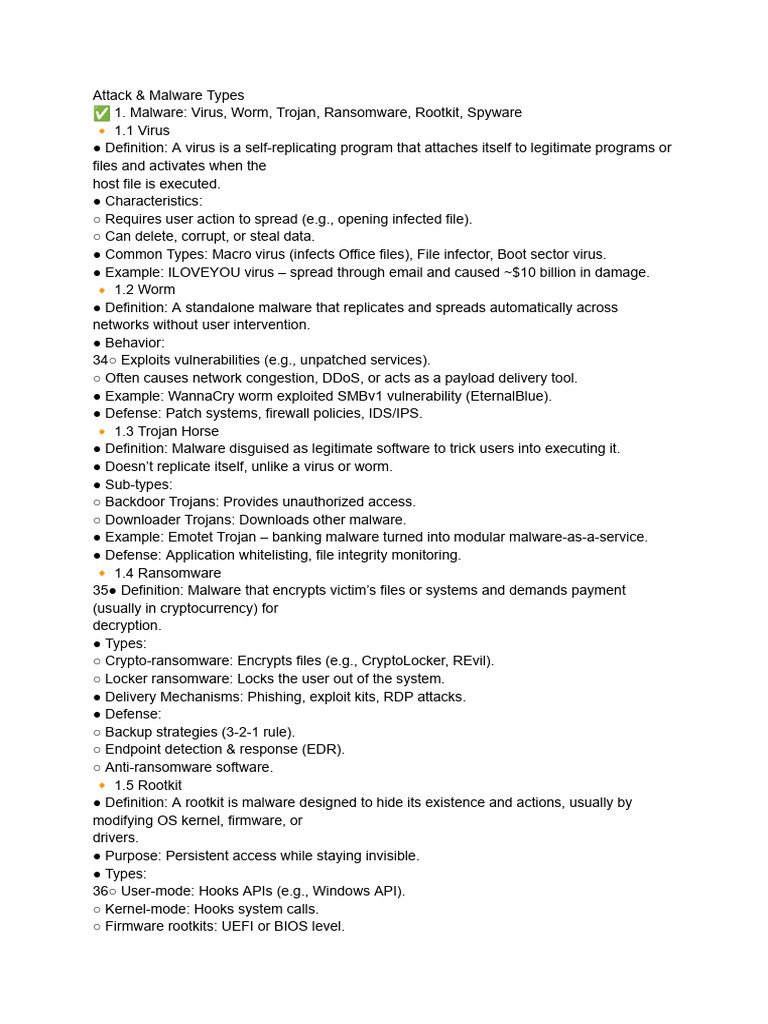 Types of Malware and Attack Vectors | PDF | Computer Virus | Malware