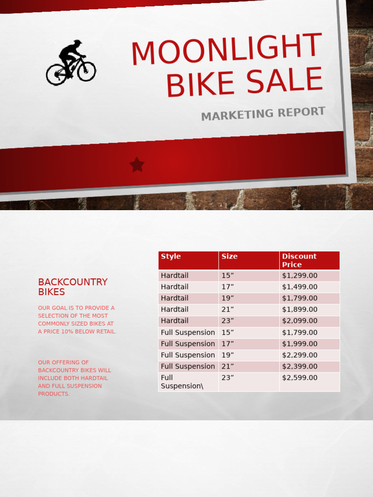 Backcountry Bike Sale Marketing Report | PDF