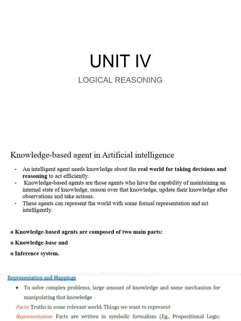 Knowledge-Based Agents in AI | PDF | Inference | Knowledge