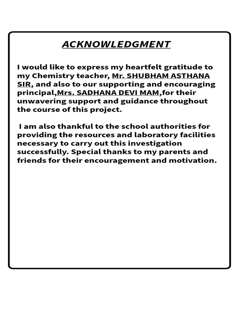 Acknowledgment | PDF