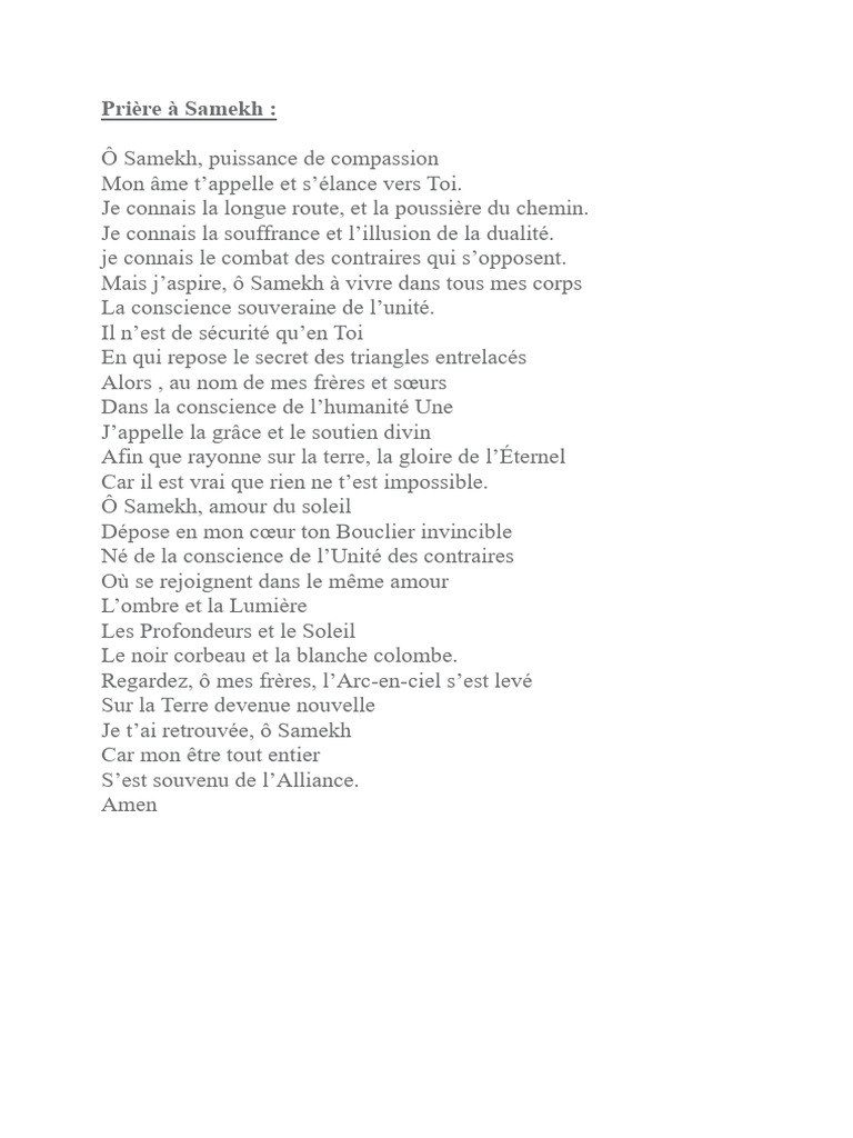 Prière À Samekh | PDF