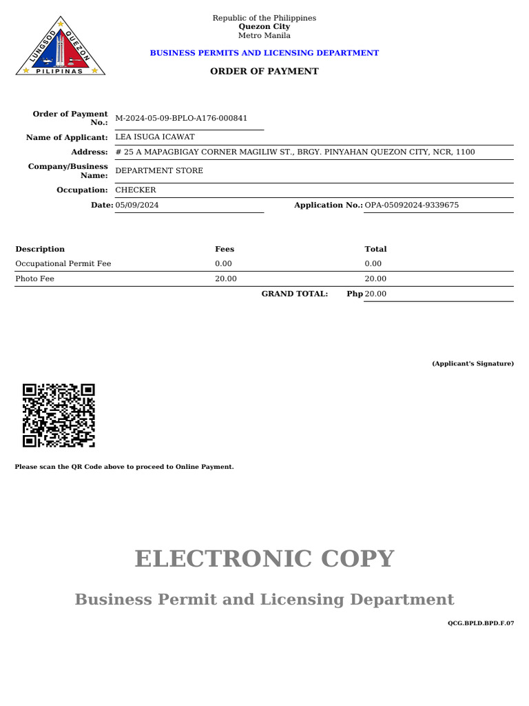Order of Payment 090524 142918 | PDF