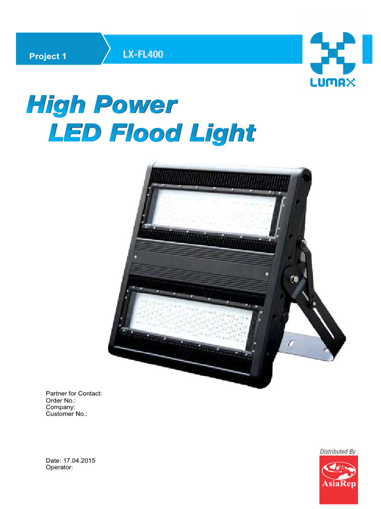 High Power LED Flood Light Data Sheet | PDF | Graphics | Image Processing