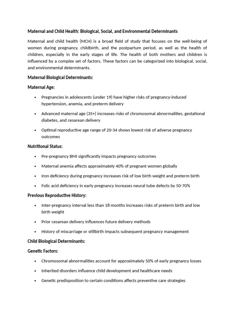 Maternal and Child Health Determinants | PDF | Maternal Health | Pregnancy