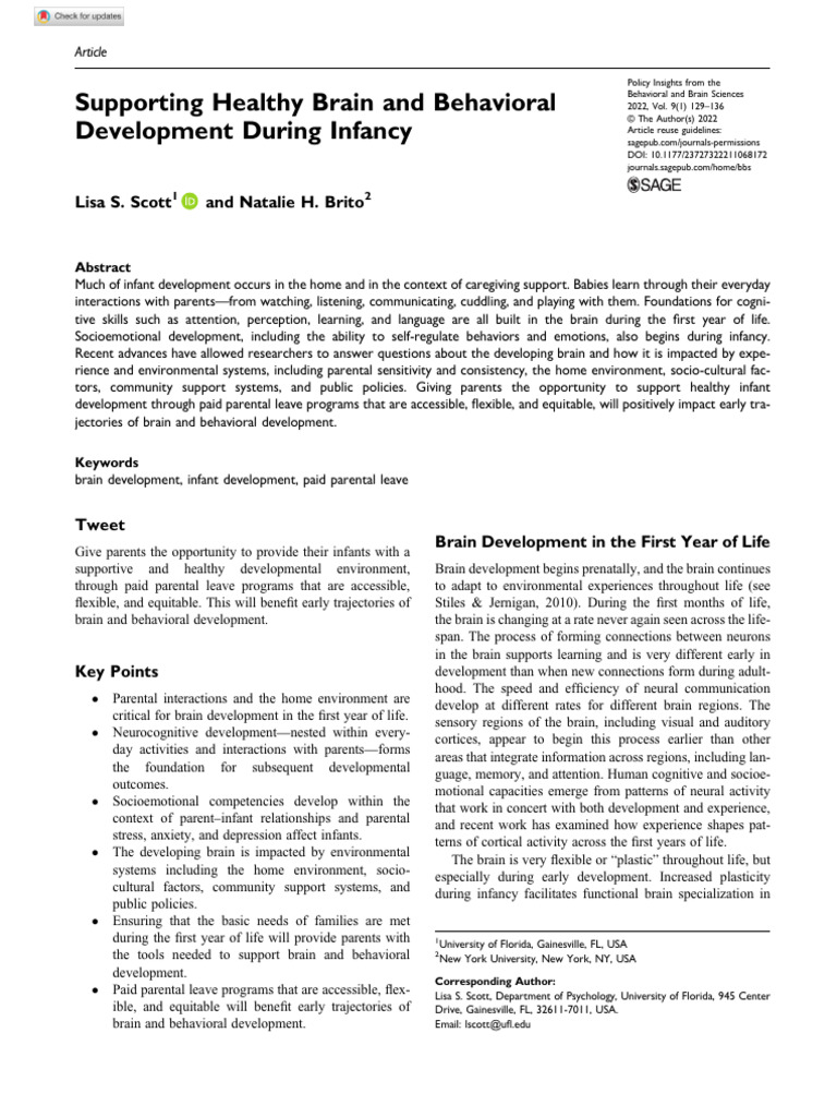 Infant Brain Development Insights | PDF | Socioeconomic Status ...