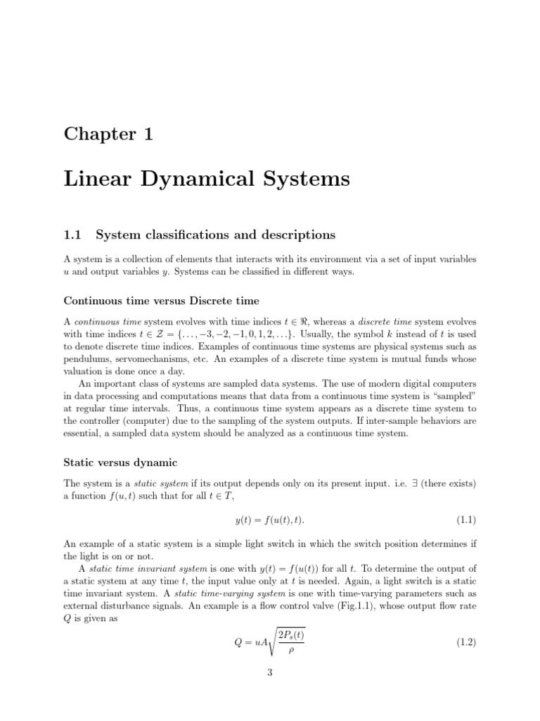 Classifying Linear Dynamical Systems | PDF | System | Discrete Time And ...