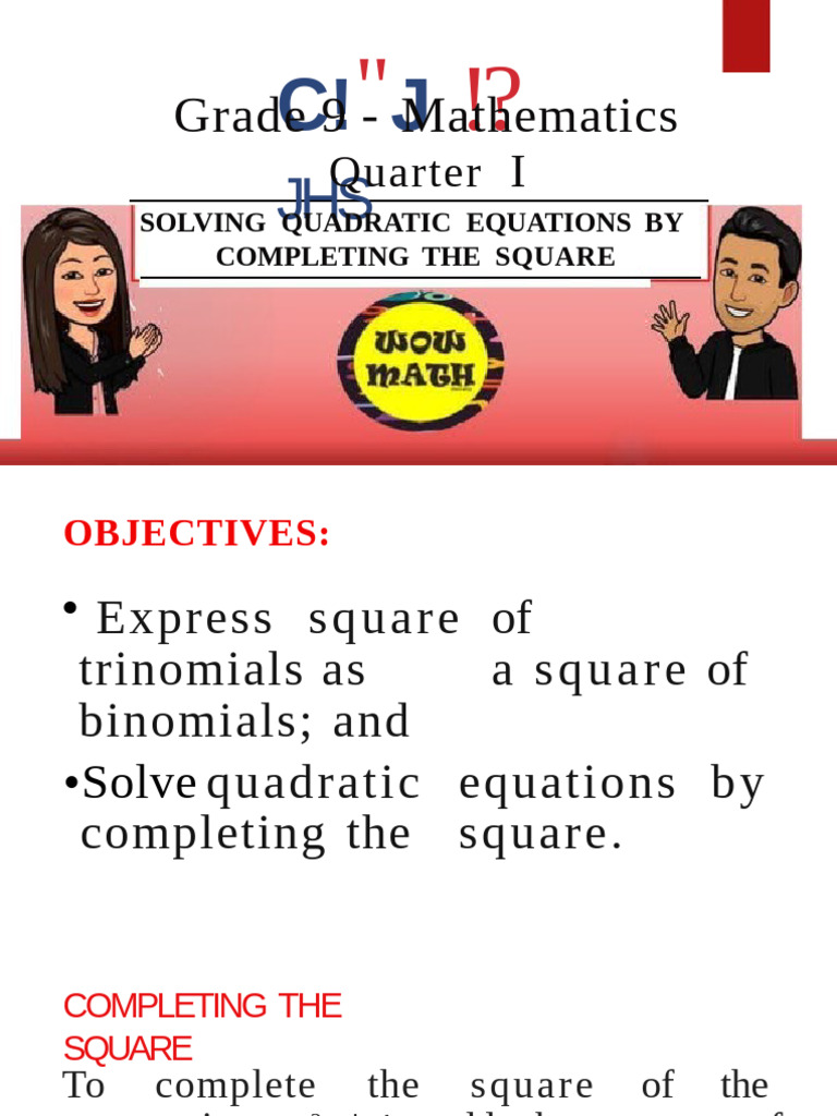Grade 9 - Mathematics: Quarter | PDF | Mathematical Concepts | Equations