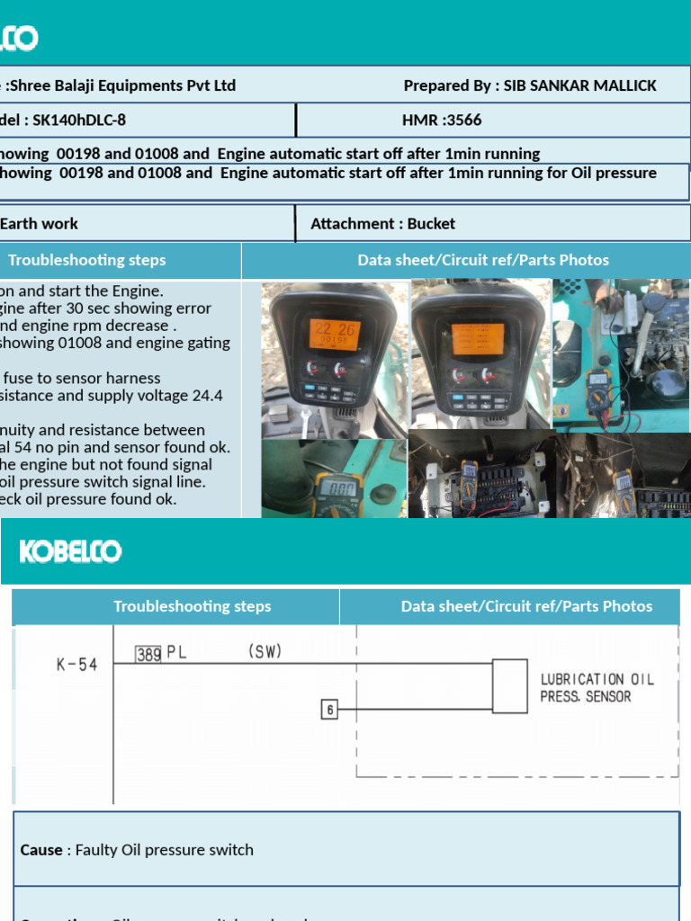 SK140HDLC-8 For Error Code 00198 and 01008 | PDF