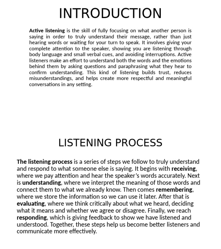 Mastering Active Listening Skills | PDF