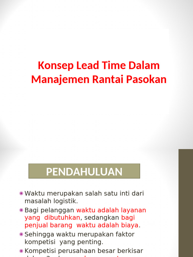 Konsep Lead Time | PDF