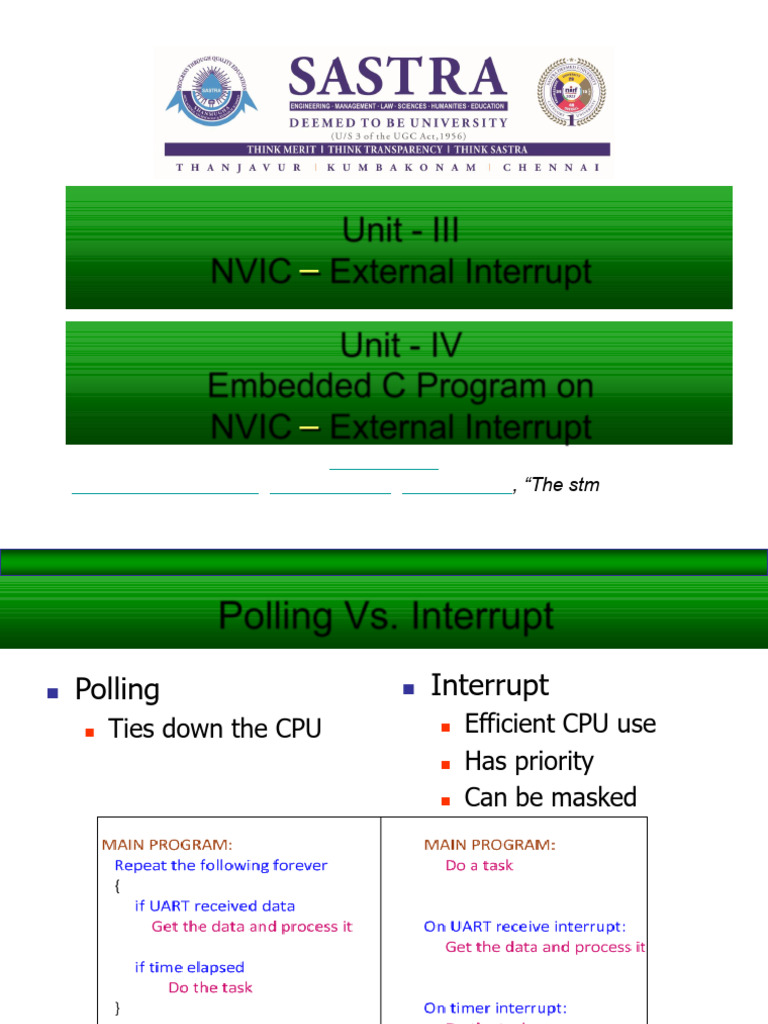 NVIC and External Interrupts Overview | PDF | Computer Architecture ...