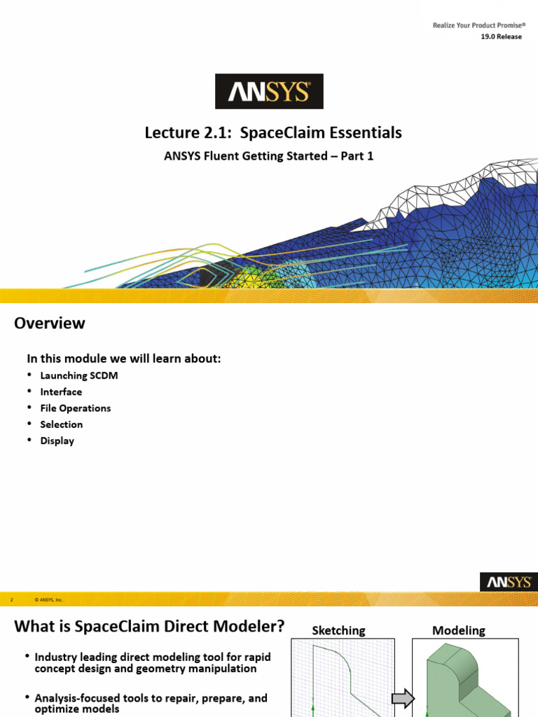 SpaceClaim Essentials for ANSYS SCDM | PDF | Computer Aided Design ...