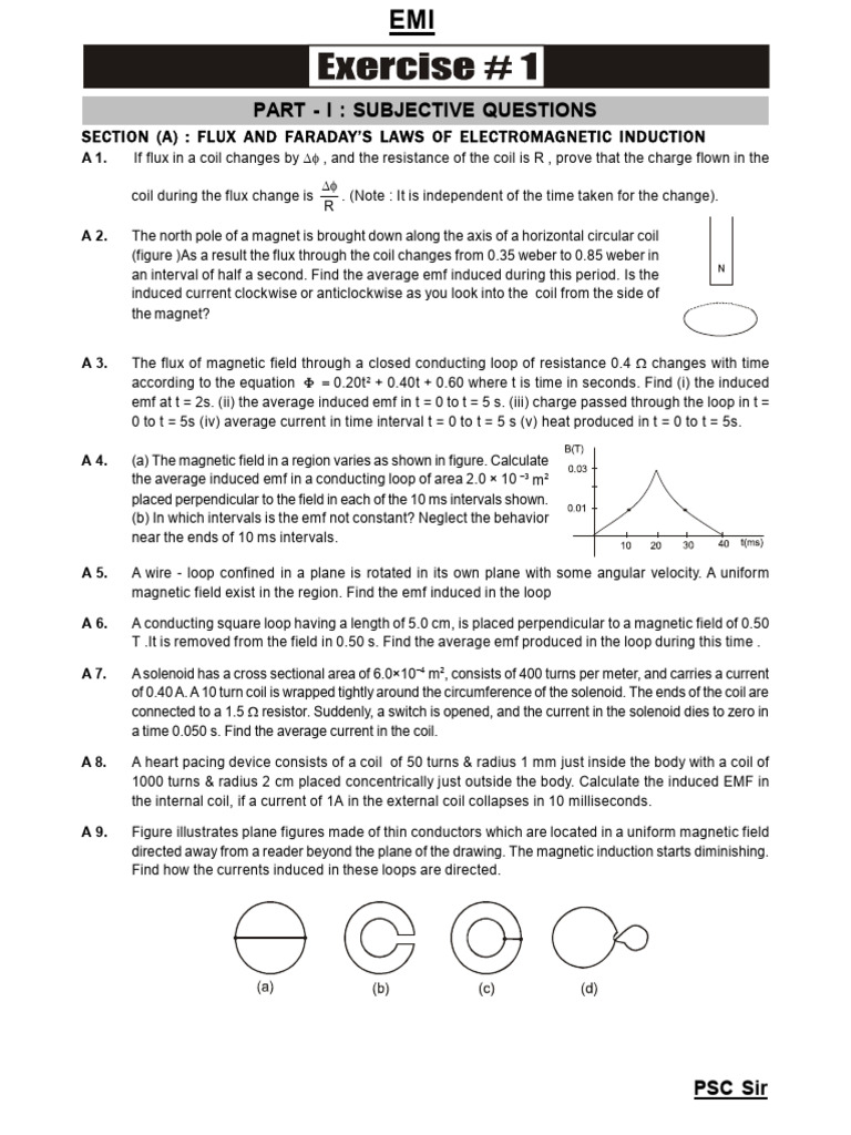 Induced EMF and Lenz's Law Applications | PDF | Inductance ...